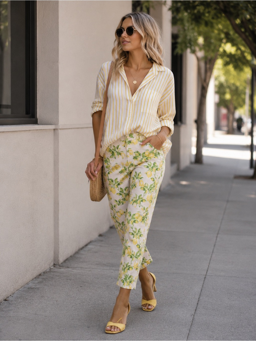 Talbots Lemon Print Skinny Jeans